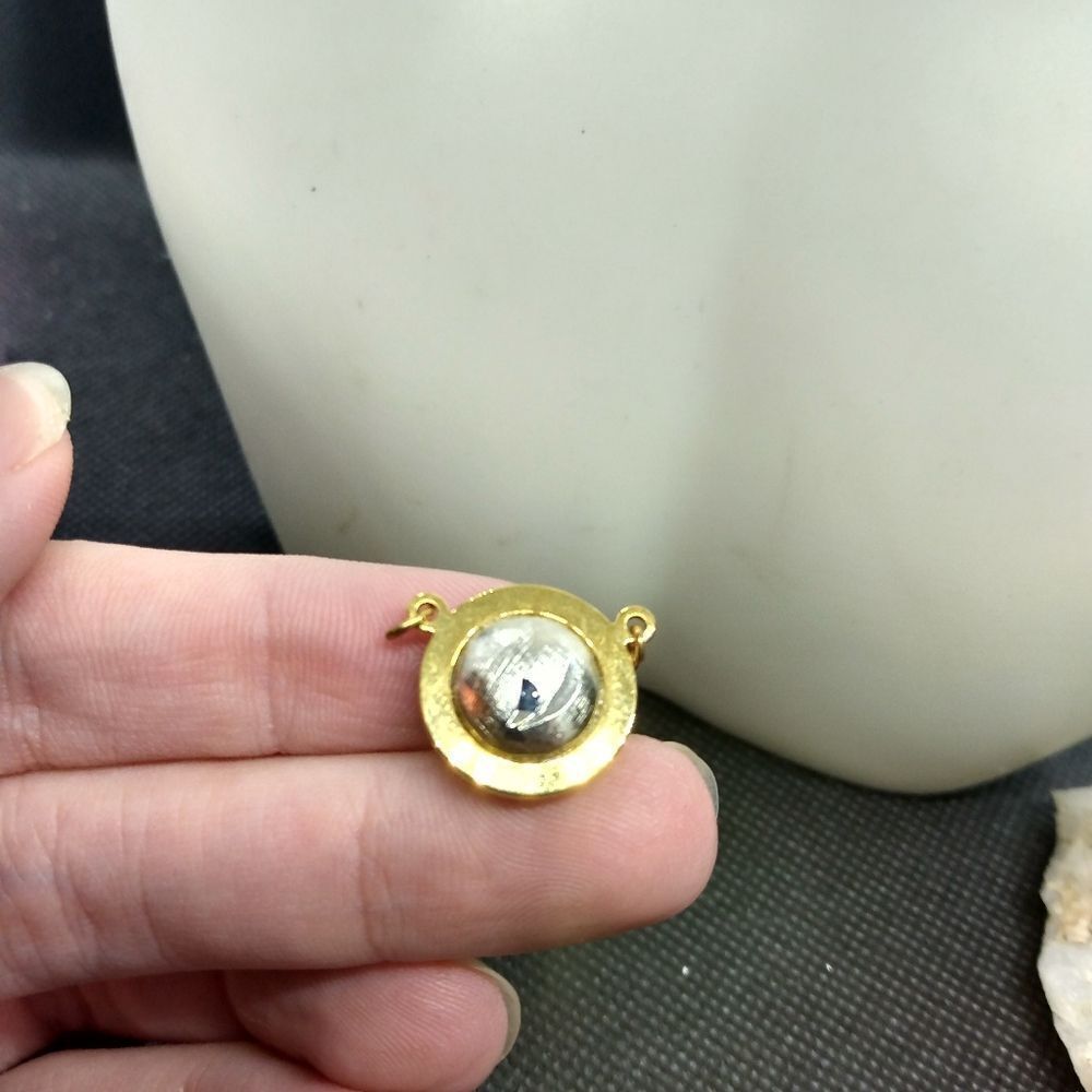 Gold and silver tone nautical necklace pendant